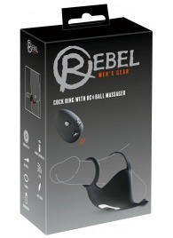 Черная вибронасадка для эрекции и стимуляции мошонки Cock ring with RC ball massager - Orion - в Ижевске купить с доставкой