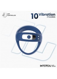 Синее интерактивное эрекционное виброкольцо Rank - Intoyou - в Ижевске купить с доставкой