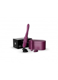 Фиолетовая секс-машина с функцией нагрева, насадками и присоской Sesh - Zalo - купить с доставкой в Ижевске