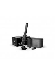 Черная секс-машина с функцией нагрева, насадками и присоской Sesh - Zalo - купить с доставкой в Ижевске