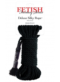 Черная веревка для фиксации Deluxe Silky Rope - 9,75 м. - Pipedream - купить с доставкой в Ижевске