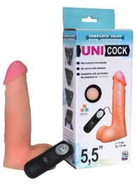 Фаллическая насадка Харнесс UNICOCK 5,5  с вибрацией - 17 см. - LOVETOY (А-Полимер) - купить с доставкой в Ижевске
