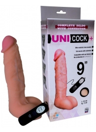 Фаллическая насадка Харнесс UNICOCK 9  с вибрацией - 24 см. - LOVETOY (А-Полимер) - купить с доставкой в Ижевске