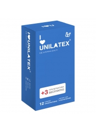 Классические презервативы Unilatex Natural Plain - 12 шт. + 3 шт. в подарок - Unilatex - купить с доставкой в Ижевске