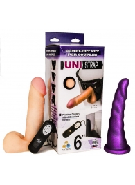 Вибрострапон с двумя насадками UniStrap - 18 и 18 см. - LOVETOY (А-Полимер) - купить с доставкой в Ижевске