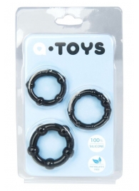Набор из 3 чёрных эрекционных колец A-toys - A-toys - в Ижевске купить с доставкой