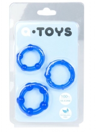Набор из 3 синих эрекционных колец A-toys - A-toys - в Ижевске купить с доставкой