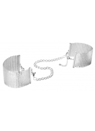 Серебристые наручники-браслеты Desir Metallique Handcuffs - Bijoux Indiscrets - купить с доставкой в Ижевске