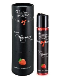 Массажное масло с ароматом клубники Huile de Massage Gourmande Fraise des Bois - 59 мл. - Plaisir Secret - купить с доставкой в Ижевске
