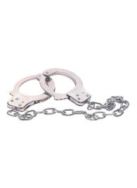 Наручники из металла с длинной цепочкой CHROME HANDCUFFS METAL HANDCUFFS W. KEY - NMC - купить с доставкой в Ижевске