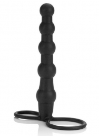 Насадка на пенис для двойного проникновения Silicone Beaded Double Rider - 14 см. - California Exotic Novelties - в Ижевске купить с доставкой