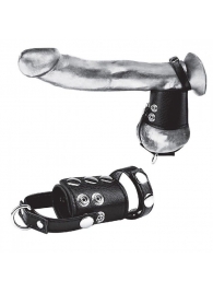 Кольцо на член и мошонку Cock Ring With 2  Ball Stretcher And Optional Weight Ring - BlueLine - в Ижевске купить с доставкой