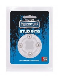 Эрекционное кольцо с 4 бусинами MENZSTUFF STUD RING CLEAR - Dream Toys - в Ижевске купить с доставкой