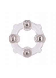 Эрекционное кольцо с 4 бусинами MENZSTUFF STUD RING CLEAR - Dream Toys - в Ижевске купить с доставкой