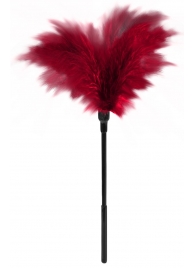Пластиковая метелочка с красными пёрышками Small Feather Tickler - 32 см. - Blush Novelties - купить с доставкой в Ижевске
