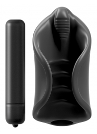 Чёрный мастурбатор Vibrating Silicone Stimulator с вибрацией - Pipedream - в Ижевске купить с доставкой