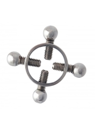 Серебристые зажимы для сосков на винтах - ToyFa - купить с доставкой в Ижевске