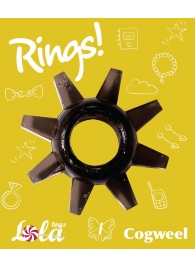 Чёрное эрекционное кольцо Rings Cogweel - Lola Games - в Ижевске купить с доставкой