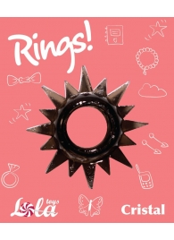 Чёрное эрекционное кольцо Rings Cristal - Lola Games - в Ижевске купить с доставкой