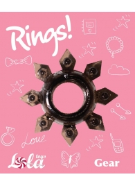 Чёрное эрекционное кольцо Rings Gear - Lola Games - в Ижевске купить с доставкой