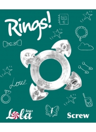 Прозрачное эрекционное кольцо Rings Screw - Lola Games - в Ижевске купить с доставкой