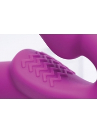 Ярко-розовый безремневой вибрострапон Evoke Vibrating Strapless Silicone Strap-on Dildo - XR Brands - купить с доставкой в Ижевске