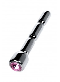 Серебристый уретральный плаг со стразом - 7 см. - ToyFa - купить с доставкой в Ижевске