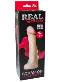 Реалистичная насадка с мошонкой REAL Standard - 18 см. - LOVETOY (А-Полимер) - купить с доставкой в Ижевске