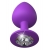 Фиолетовая анальная пробка со стразом Her Little Gem Large Plug - 9,5 см. - Pipedream - купить с доставкой в Ижевске