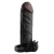 Чёрная вибронасадка с кольцом Vibrating Real Feel 2 Extension - 16 см. - Pipedream - в Ижевске купить с доставкой