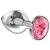 Большая серебристая анальная пробка Diamond Pink Sparkle Large с розовым кристаллом - 8 см. - Lola Games - купить с доставкой в Ижевске
