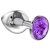 Малая серебристая анальная пробка Diamond Purple Sparkle Small с фиолетовым кристаллом - 7 см. - Lola Games - купить с доставкой в Ижевске