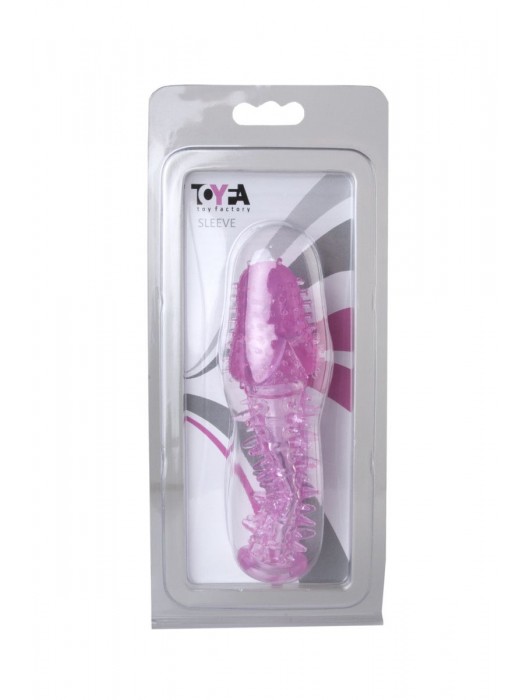 Закрытая насадка розового цвета с шипами и точками - 13,5 см. - Toyfa Basic - в Ижевске купить с доставкой