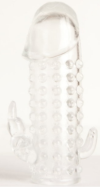 Гелевая прозрачная насадка с 2 отростками - 13 см. - Toyfa Basic - в Ижевске купить с доставкой