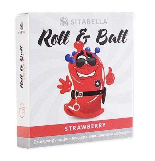 Стимулирующий презерватив-насадка Roll   Ball Strawberry - Sitabella - купить с доставкой в Ижевске