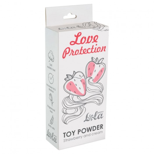 Пудра для игрушек Love Protection с ароматом клубники со сливками - 30 гр. - Lola Games - купить с доставкой в Ижевске