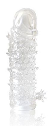 Закрытая прозрачная рельефная насадка Crystal sleeve - 13 см. - Erowoman-Eroman - в Ижевске купить с доставкой