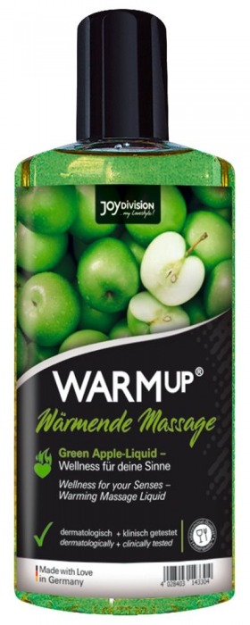 Массажное масло WARMup Green Apple с ароматом яблока - 150 мл. - Joy Division - купить с доставкой в Ижевске