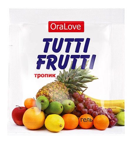 Пробник гель-смазки Tutti-frutti со вкусом тропических фруктов - 4 гр. - Биоритм - купить с доставкой в Ижевске