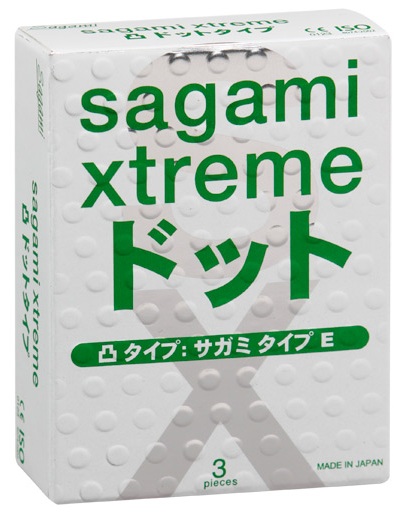 Презервативы Sagami Xtreme SUPER DOTS с точками - 3 шт. - Sagami - купить с доставкой в Ижевске