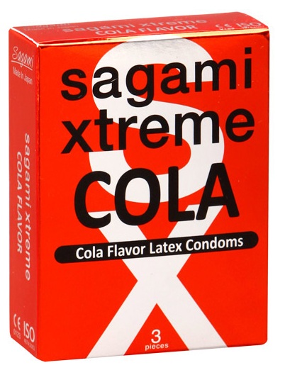 Ароматизированные презервативы Sagami Xtreme COLA - 3 шт. - Sagami - купить с доставкой в Ижевске