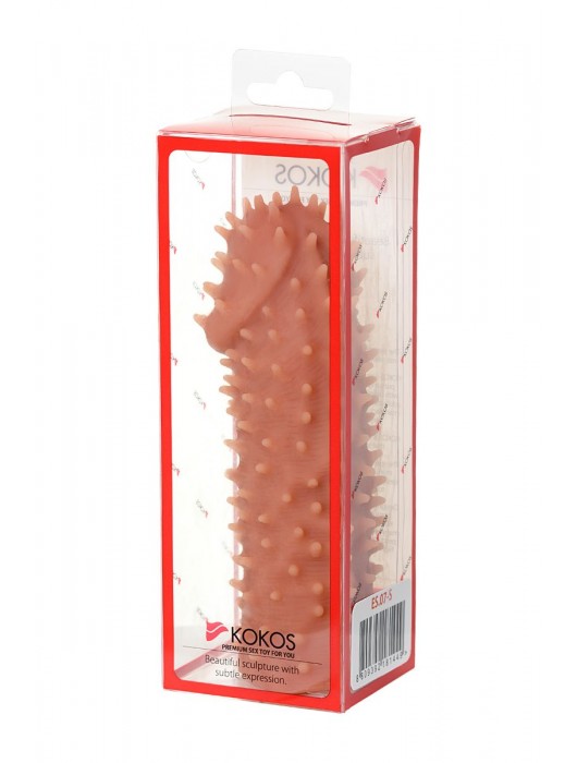 Телесная реалистичная насадка KOKOS Extreme Sleeve 07 с дополнительной стимуляцией - 12,7 см. - KOKOS - в Ижевске купить с доставкой