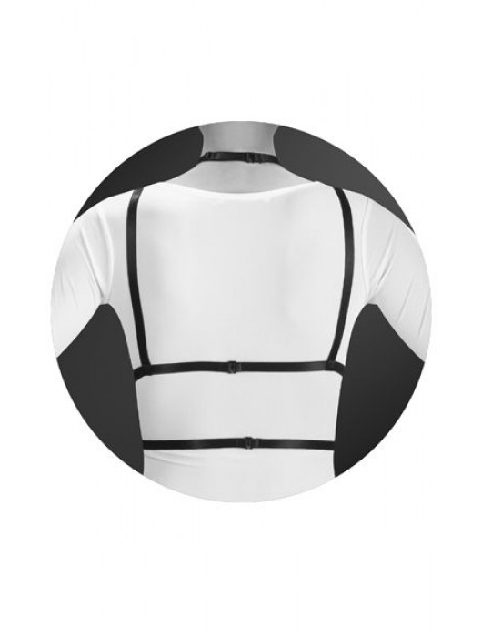 Черная упряжь на грудь Laura - Bijoux Pour Toi - купить с доставкой в Ижевске