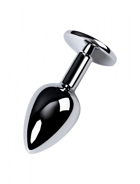 Серебристая конусовидная анальная пробка с фиолетовым кристаллом - 7 см. - ToyFa - купить с доставкой в Ижевске