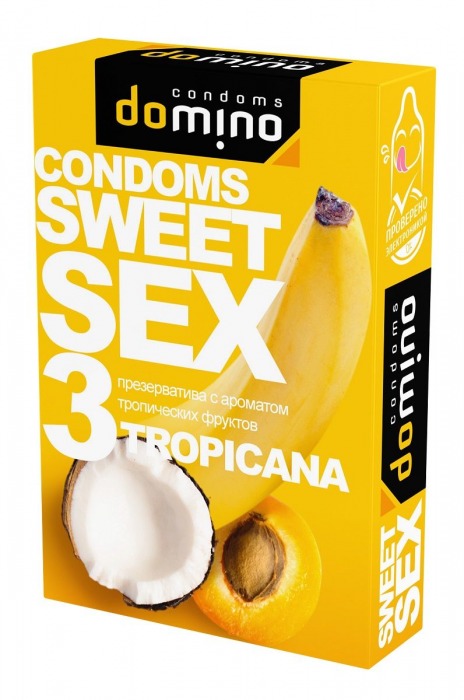 Презервативы для орального секса DOMINO Sweet Sex с ароматом тропических фруктов - 3 шт. - Domino - купить с доставкой в Ижевске