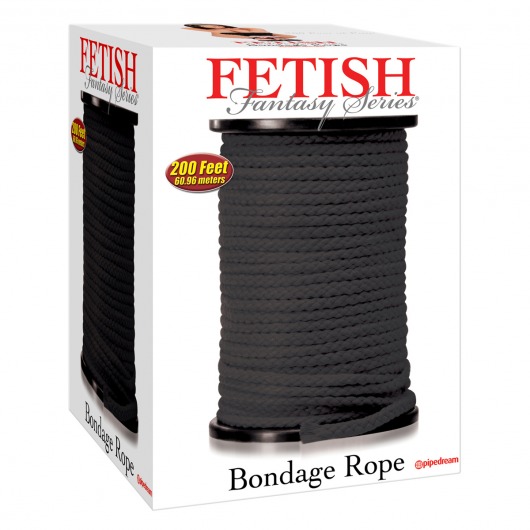 Черная веревка для связывания Bondage Rope - 60,9 м. - Pipedream - купить с доставкой в Ижевске