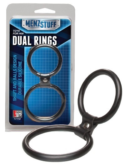 Чёрное двойное эрекционное кольцо Dual Rings Black - Dream Toys - в Ижевске купить с доставкой