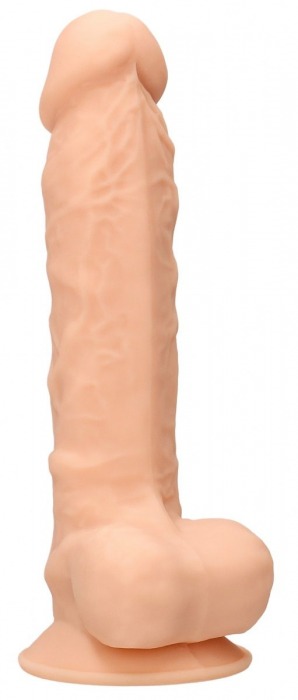 Телесный фаллоимитатор Silicone Dildo With Balls - 22,8 см. - Shots Media BV