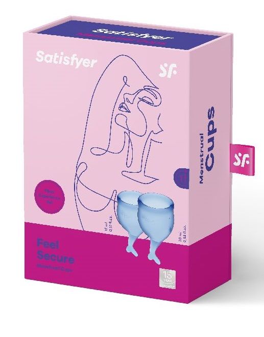 Набор синих менструальных чаш Feel secure Menstrual Cup - Satisfyer - купить с доставкой в Ижевске