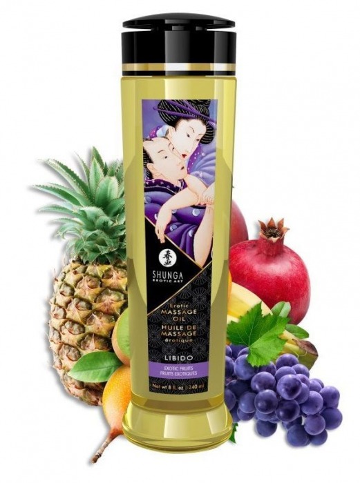 Массажное масло Libido Exotic Fruits с ароматом экзотических фруктов - 240 мл. - Shunga - купить с доставкой в Ижевске